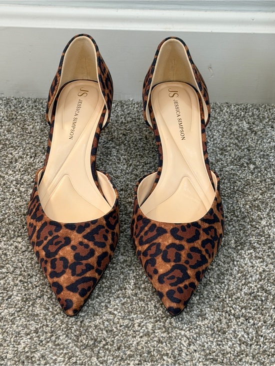 Jessica Simpson Shoes - Jessica Simpson Leopard Print Pointed Toe D'Orsay Heels